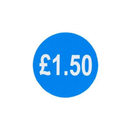 1000 Blue Price Labels 25mm Round 1.50