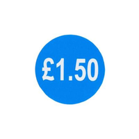 1000 Blue Price Labels 25mm Round 1.50