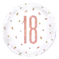 Unique Foil Balloon Rose Gold Glitz Age 18 18"