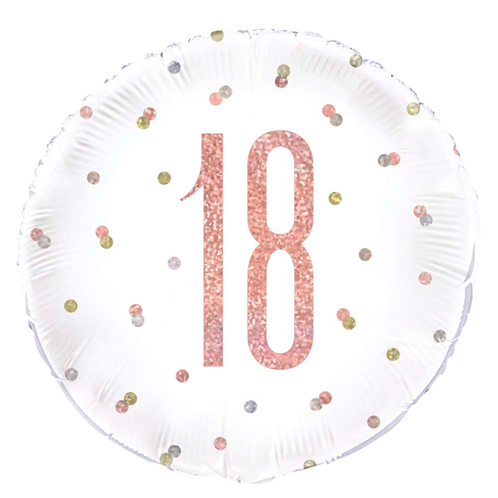 Unique Foil Balloon Rose Gold Glitz Age 18 18"