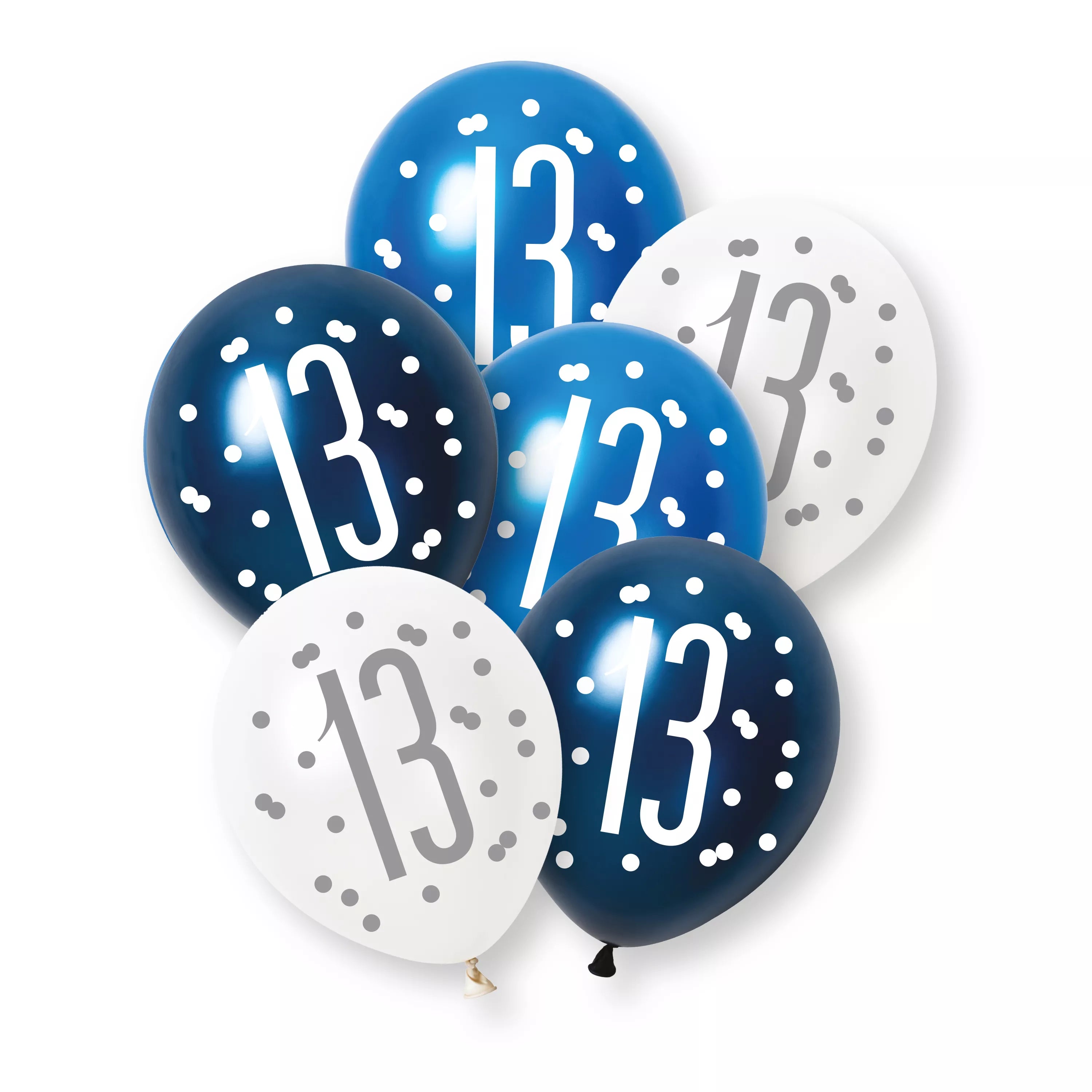 Unique Glitz Age 13 Blue 12" Latex 6pk