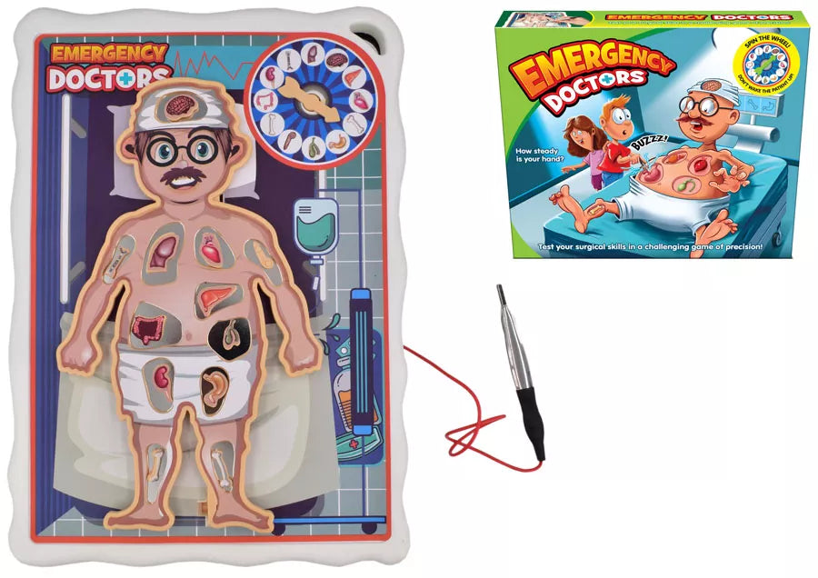 Kandy Toys Emergency Doctors Game toy with colorful medical-themed pieces and game components for imaginative play