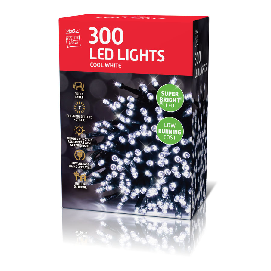 Uncle Bills 300 Pack LED Lights White