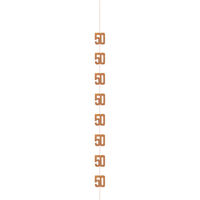 5ft Hanging D cor Age 50 Glitz Rose Gold