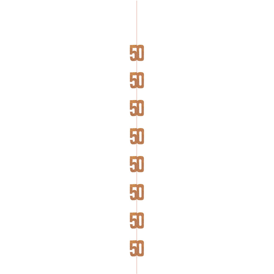 5ft Hanging D cor Age 50 Glitz Rose Gold