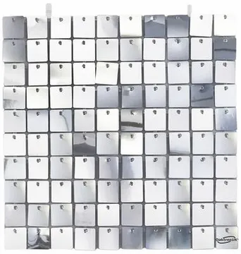 Oaktree Metallic Sequin Wall Panel Silver 30cm