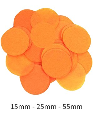 Orange Tissue Confetti 25mm Round 100g