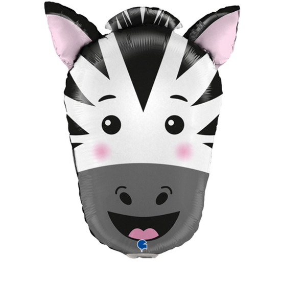 Zebra Animal Head 29" Foil Balloon