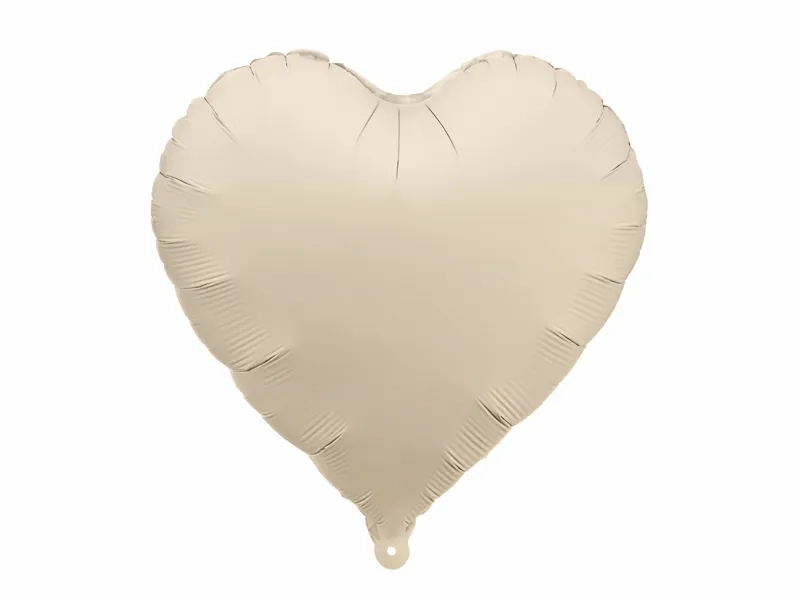 PartyDeco Foil Balloon Matte Beige Heart 18