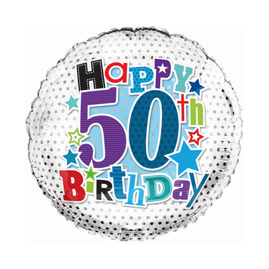 Simon Elvin Foil Balloon Happy Birthday Age 50 18