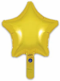 Oaktree 5 Pack Foil Balloon Gold Star 9
