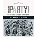 Black Glitz 90th Birthday Foil Confetti 14g