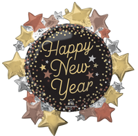 Anagram Luxe New Year Stars 30" Foil Balloon