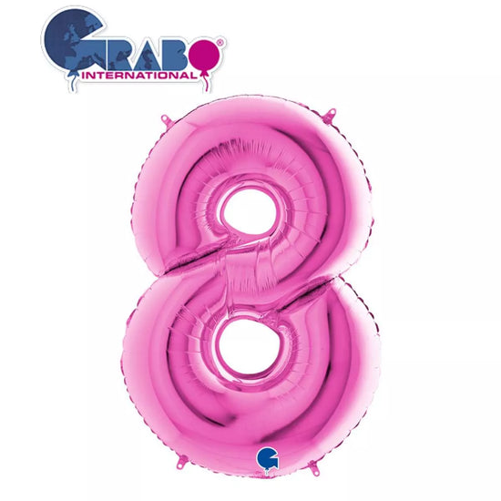 Grabo Foil Balloon Fuchsia 40" Number 8