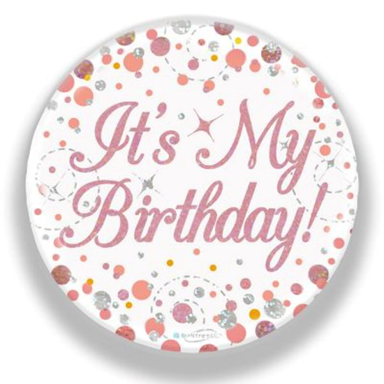 Oaktree Sparkling Fizz Badge Birthday Rose Gold 3