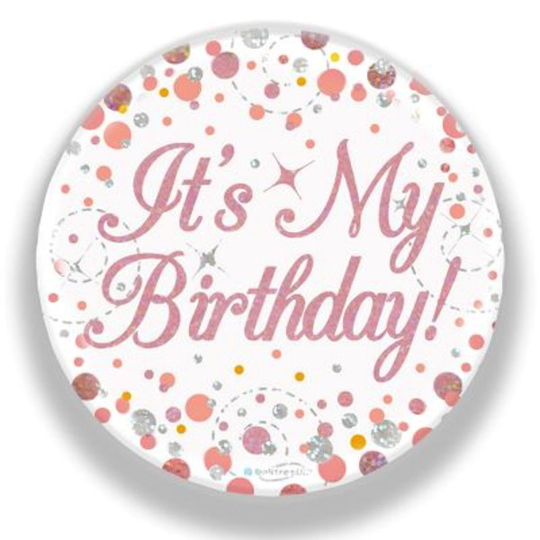 Oaktree Sparkling Fizz Badge Birthday Rose Gold 3