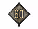 PartyDeco foil balloon celebrating 60th birthday with black and gold design, 18-inch age 60 foil balloon for special occasions