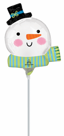 Anagram Snowman 14" Air Fill Foil Balloon