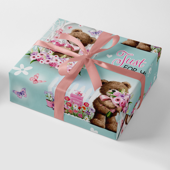Giftwrap Bear With Floral 24pk