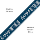 Unique Banner Blue Glitz Birthday 9ft