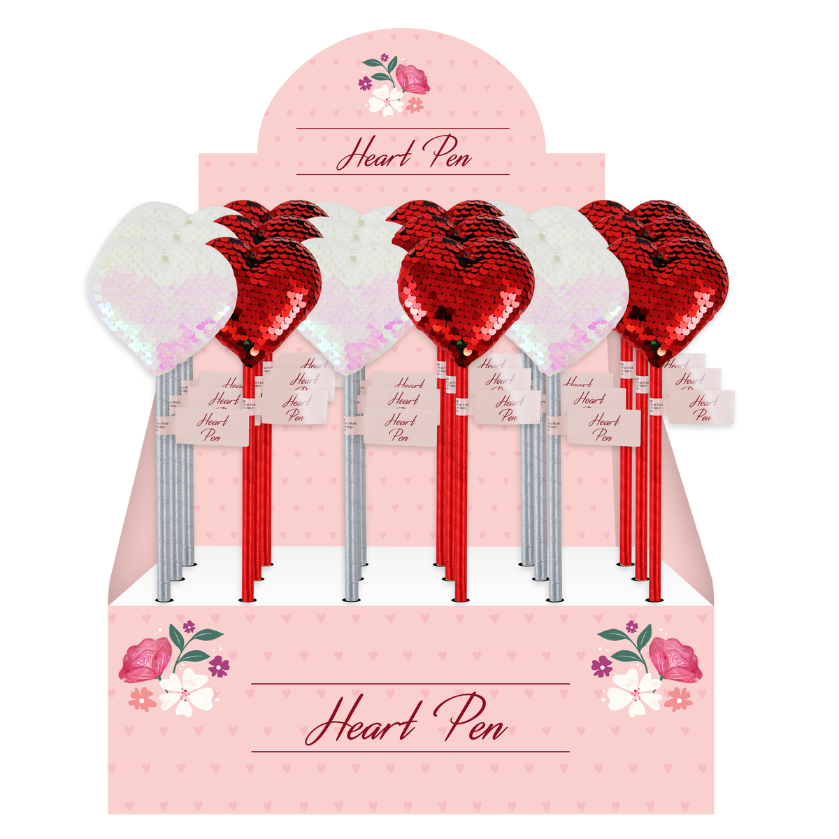 Eurowrap 18 Pack Pen Sequin Heart