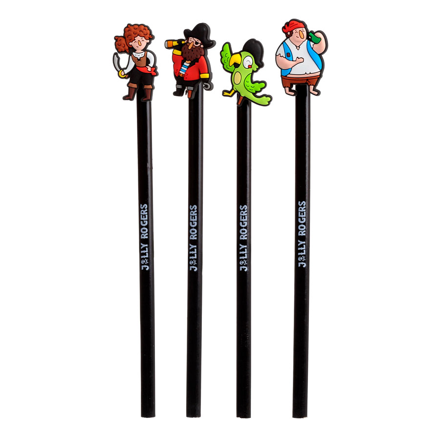 Pencils With Toppers Jolly Roger