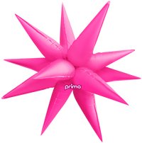 Prima Foil Balloon Electric Pink Starburst 26"