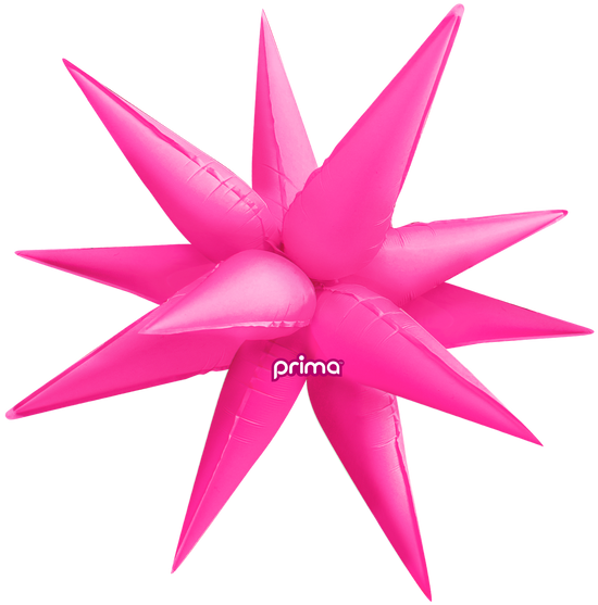 Prima Foil Balloon Electric Pink Starburst 26"