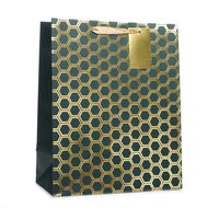Tiger Feet 6 Pack Gift Bag Black & Gold Geo Large