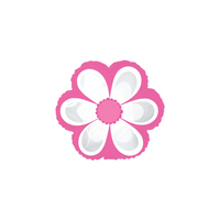CTI Foil Balloon Daisy White & Pink 9"