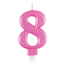 Unique Party Candle Number 8 Metallic Pink