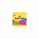 Assorted colored chalks in a 50-pack by Tallon, showing vibrant chalk sticks in various colors on a white background.