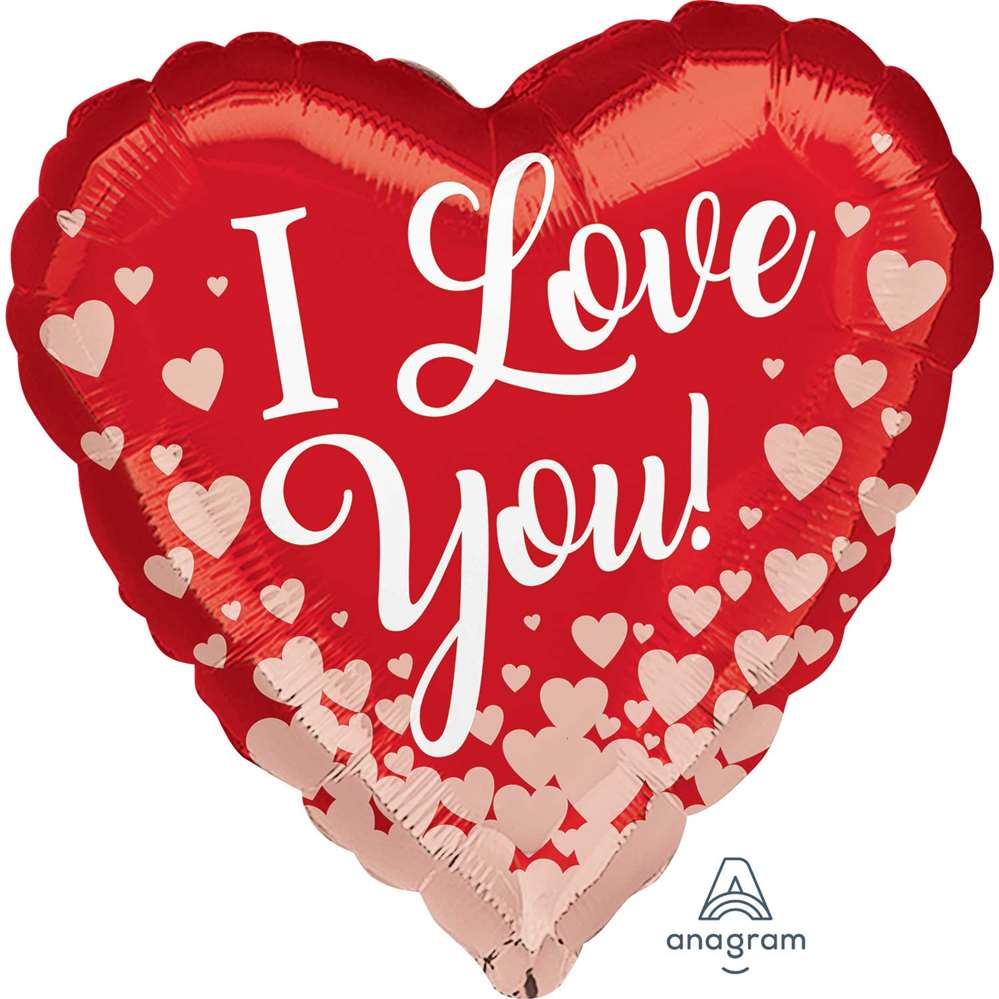 Anagram Rose Gold Hearts 18" Foil Balloon