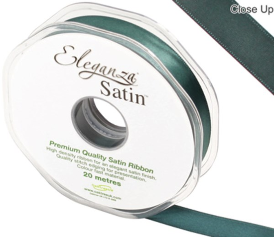 Eleganza Satin Ribbon Green 15mm x 20m