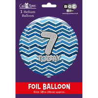 Age 7 Blue 18" Foil Balloon