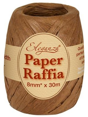 Oaktree Ribbon Chocolate Raffia 30m