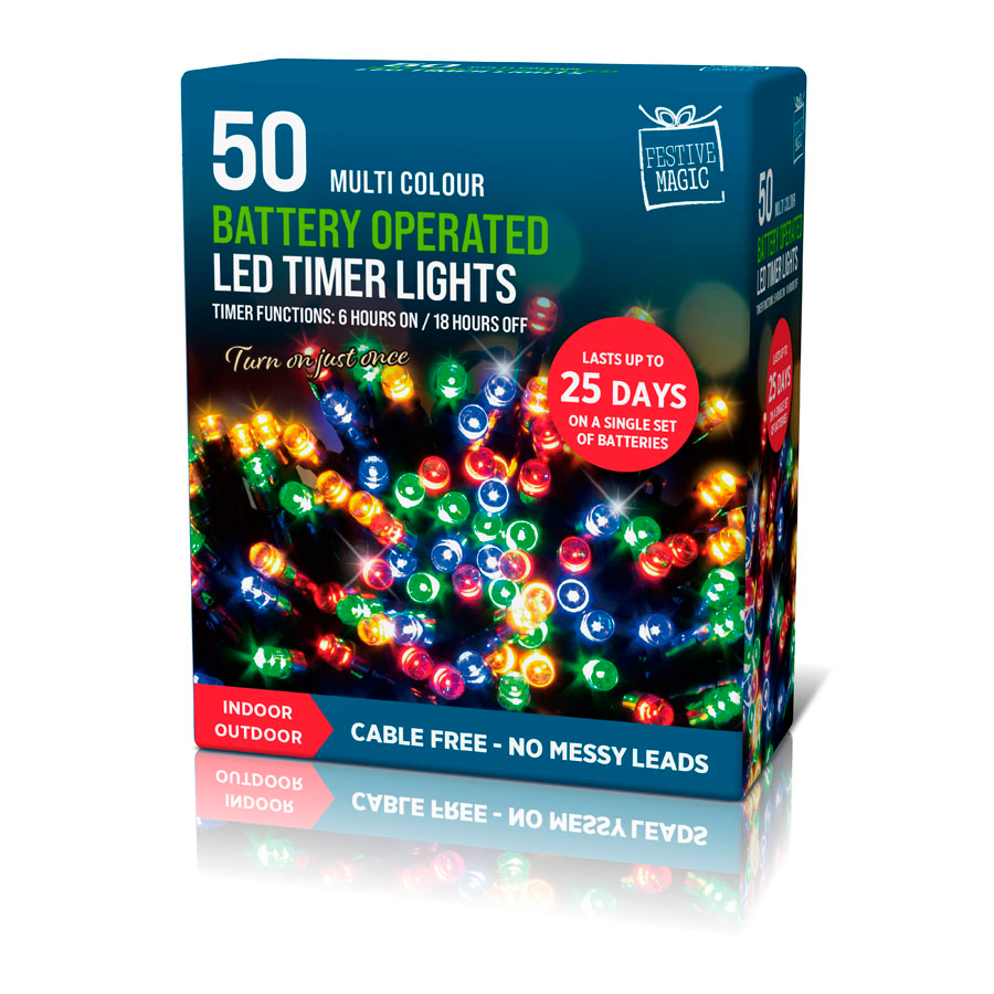 LED Lights Timer Multi 50pk