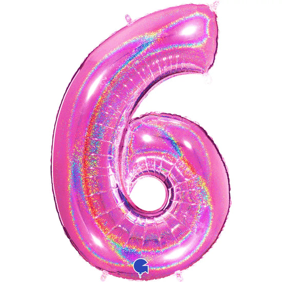 Grabo Foil Holo Glitter Fuchsia 40" Number 6