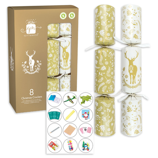 8pk Cracker 12" Cream & Gold