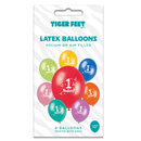 Age 1 Assorted Latex Balloons 6 x 8pk
