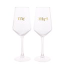 Widdop Set of 2 Wine Glasses Confetti Mr & Mrs
