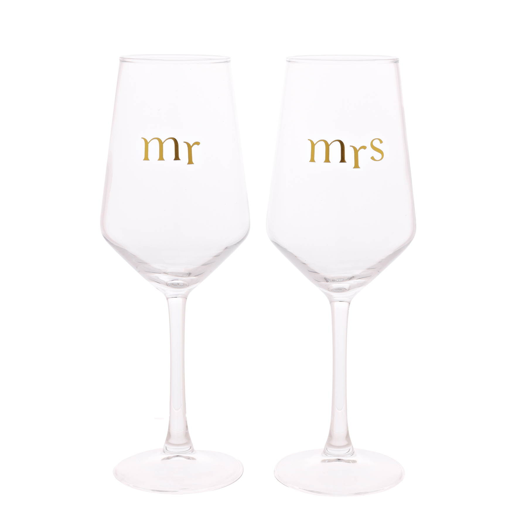 Widdop Set of 2 Wine Glasses Confetti Mr & Mrs