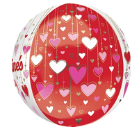 Anagram Valentine Dangling Hearts 16" Orbz Balloon