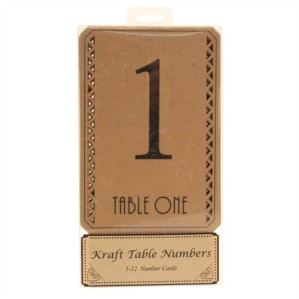 Kraft Table Numbers 1 - 12