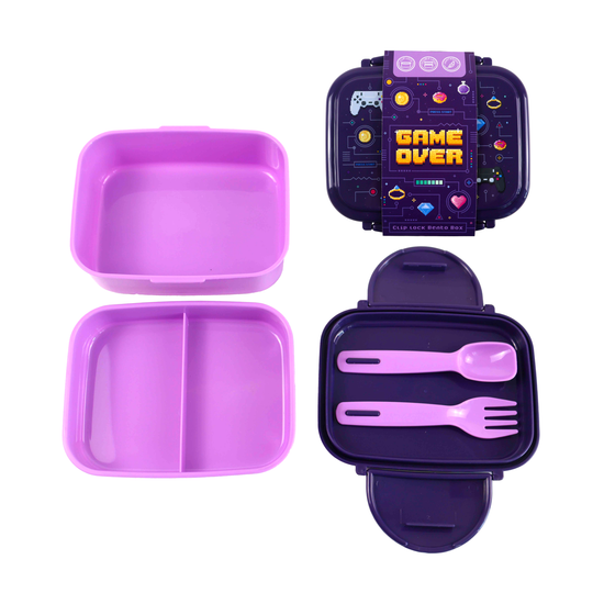 Puckator Lunch Box With Cutlery Game Over