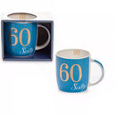 Blue Tiger Feet Mug with age 60 design from Tiger Feet, featuring a playful tiger foot graphic on the ceramic mug.