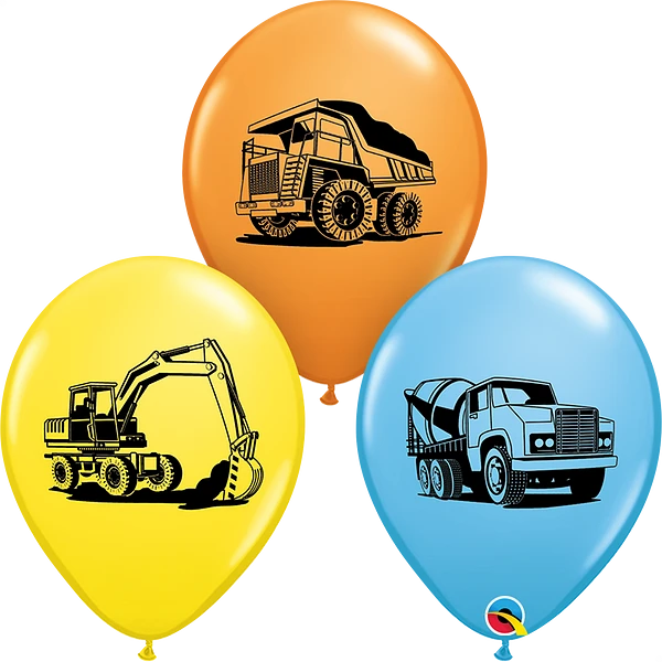 Qualatex Construction Trucks 11" Latex 25pk