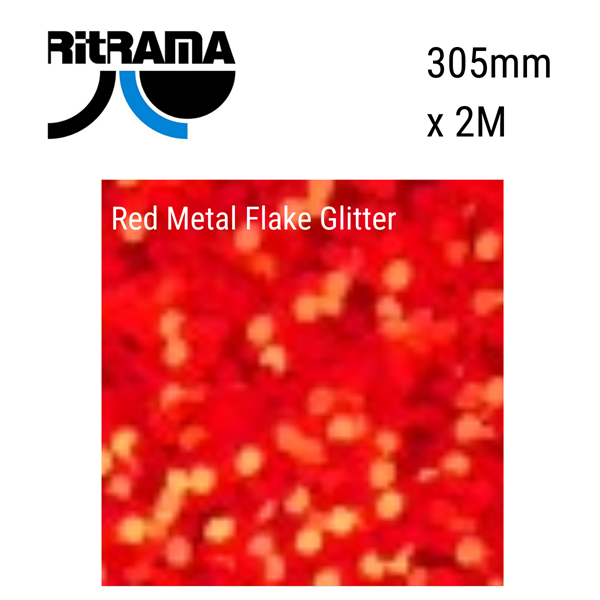 Ritrama Vinyl Metal Flake (Glitter) Red 305mm x 2m