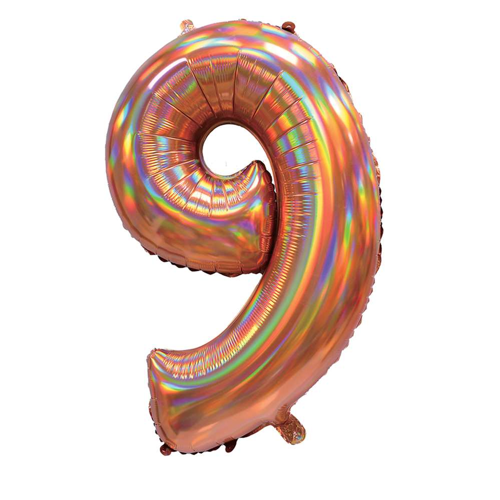Sensations Foil Balloon Rose Gold 30" Number 9