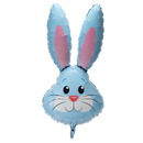 Oaktree Foil Balloon Rabbit Head Metallic Blue 35